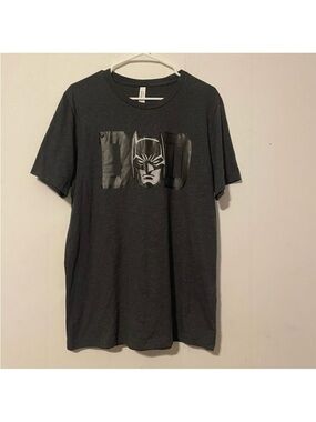 DC Comics Batman Dark Night Batdad Short Sleeve Dark Gray Graphic T Shirt